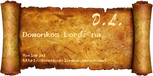 Domonkos Loréna névjegykártya